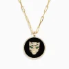 BH Multi Signature 14K Yellow Gold Onyx, Emerald and Diamond Coin Pendant | Necklaces & Pendants