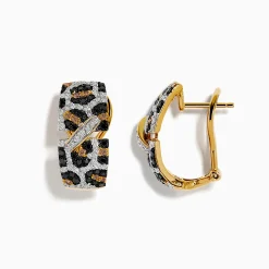 Effy Jewelry Signature 14k Yellow Gold Panther Spot Diamond Earrings | Earrings