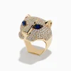 Effy Jewelry Signature 14K Yellow Gold Sapphire and Diamond Panther Ring | Rings