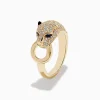 Effy Jewelry Signature 14K Yellow Gold Sapphire and Diamond Panther Ring | Rings