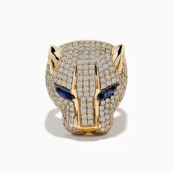 Effy Jewelry Signature 14K Yellow Gold Sapphire and Diamond Panther Ring | Rings