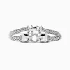Effy Jewelry Signature Sterling Silver Diamond and Tsavorite Panther Bracelet, 0.16 TCW | Bracelets