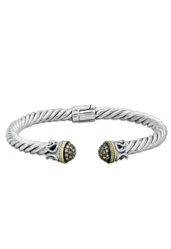 Effy Jewelry 925 Silver u0026 Gold Espresso Diamond Bangle, .27 TCW | Bracelets