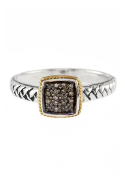 Effy Jewelry 925 Silver u0026 18K Gold Espresso Diamond Ring | Rings