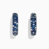 BH Multi Splash Silver Blue Sapphire 1" Hoop Earrings, 3.97 TCW | Earrings