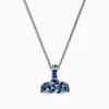BH Multi Splash Sterling Silver Blue Sapphire Whale's Tail Pendant, 2.05 TCW | Necklaces & Pendants