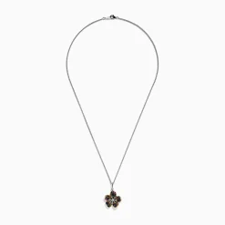 Effy Jewelry Splash Sterling Silver Diamond, Sapphires u0026 Tsavorite Flower Necklace | Necklaces & Pendants