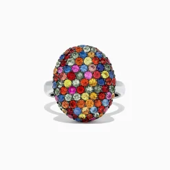 Effy Jewelry Splash Sterling Silver Multi Sapphire Oval Ring, 3.10 TCW | Rings
