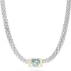 Effy Jewelry 925 Sterling Silver and 18K Gold Green Amethyst Necklace, 4.70 TCW | Necklaces & Pendants