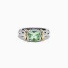 Effy Jewelry 925 Sterling Silver and 18K Gold Green Amethyst Ring, 1.75 TCW | Rings
