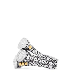 Effy Jewelry 925 Sterling Silver and 18K Gold Accented Diamond Ring, 0.21 TCW | Rings
