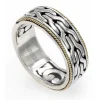Effy Jewelry 925 Sterling Silver and 18K Yellow Gold Men's Band Ring | Mens