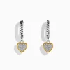 Effy Jewelry 925 Sterling Silver and 18K Yellow Gold Diamond Heart Drop Earrings | Earrings