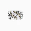 Effy Jewelry 925 Sterling Silver and 18K Yellow Gold Diamond Ring, 0.10 TCW | Rings
