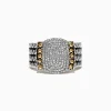 Effy Jewelry 925 Sterling Silver and 18K Yellow Gold Diamond Ring, 0.39 TCW | Rings