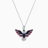 Effy Jewelry Sterling Silver Black and White Diamond, Ruby and Sapphire Pendant | Necklaces & Pendants
