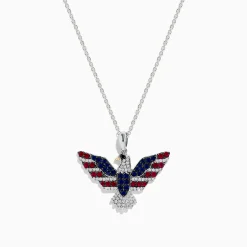 Effy Jewelry Sterling Silver Black and White Diamond, Ruby and Sapphire Pendant | Necklaces & Pendants