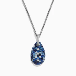Effy Jewelry 925 Sterling Silver Blue Sapphire u0026 Diamond Pendant, 3.26 TCW | Necklaces & Pendants
