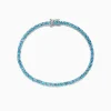 BH MULTI 925 Sterling Silver Blue Topaz Tennis Bracelet, 9.55 TCW | Bracelets
