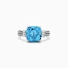 Effy Jewelry 925 Sterling Silver Blue Topaz and Diamond Ring, 5.05 TCW | Rings