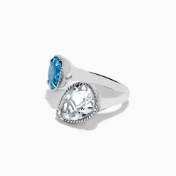 Effy Jewelry 925 Sterling Silver Blue Topaz, White Topaz Toi Et Moi Ring | Rings