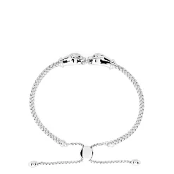 Effy Jewelry 925 Sterling Silver Braide Chain Diamond Panther Bolo Bracelet, 0.10 TCW | Bracelets