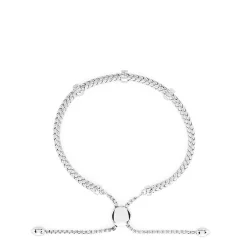 Effy Jewelry 925 Sterling Silver Braided Chain Diamond Accent Bolo Bracelet, 0.15 TCW | Bracelets
