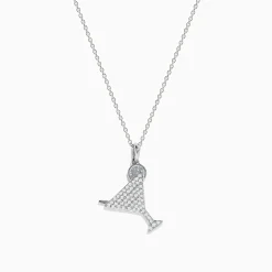 Effy Jewelry 925 Sterling Silver Diamond Martini Glass Pendant | Necklaces & Pendants