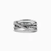 BH Multi 925 Sterling Silver Diamond Crossover Ring, 0.08 TCW | Rings