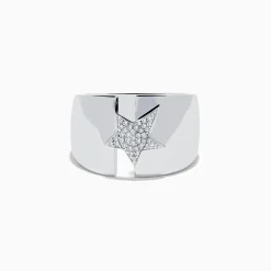 Effy Jewelry 925 Sterling Silver Diamond Star Wide Band Ring | Rings