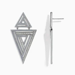BH Multi 925 Sterling Silver Diamond Retro Earrings, 0.26 TCW | Earrings