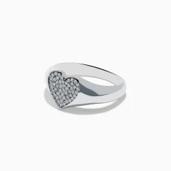 Effy Jewelry 925 Sterling Silver Diamond Heart Ring | Rings