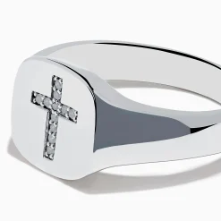 Effy Jewelry 925 Sterling Silver Diamond Cross Ring | Rings