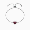 Effy Jewelry 925 Sterling Silver Ruby Heart Bracelet, 0.62 TCW | Bracelets
