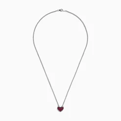 Effy Jewelry 925 Sterling Silver Ruby Heart Pendant, 0.65 TCW | Necklaces & Pendants