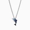 Effy Jewelry 925 Sterling Silver Sapphire Splash Dolphin Pendant, 1.30 TCW | Necklaces & Pendants