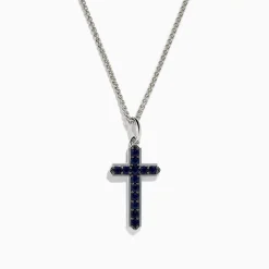 Effy Jewelry 925 Sterling Silver Sapphire Cross Pendant | Necklaces & Pendants