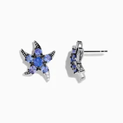 Effy Jewelry 925 Sterling Silver Tanzanite and Diamond Starfish Earrings | Earrings