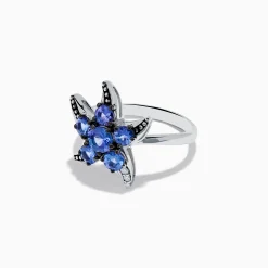 Effy Jewelry 925 Sterling Silver Tanzanite and Diamond Starfish Ring | Rings