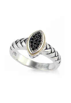 Effy Jewelry 925 Sterling Silver u0026 18K Gold Black Diamond Ring | Rings