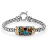 Effy Jewelry 925 Sterling Silver u0026 18K Gold Multi Gemstone Bracelet, 3.25 TCW | Bracelets