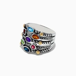 Effy Jewelry 925 Sterling Silver u0026 18K Yellow Gold Multi Stone Ring | Rings
