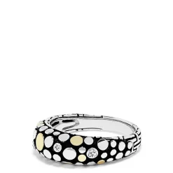 Effy Jewelry 925 Sterling Silver u0026 18K Yellow Gold Diamond Accented Ring, 0.03 TCW | Rings