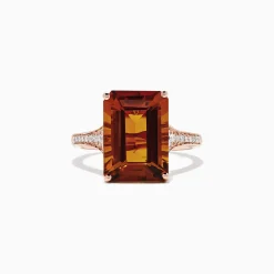 BH Multi Sunset 14K Rose Gold Citrine and Diamond Cocktail Ring, 7.01 TCW | Rings