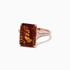 BH Multi Sunset 14K Rose Gold Citrine and Diamond Cocktail Ring, 7.01 TCW | Rings