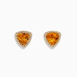 BH Multi Sunset 14K Yellow Gold Citrine and Diamond Earring, 3.56 TCW | Earrings