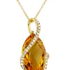 Effy Jewelry Sunset 14K Yellow Gold Citrine and Diamond Pendant, 8.69 TCW | Necklaces & Pendants