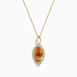 BH Multi Sunset 14K Yellow Gold Citrine and Diamond Pendant, 4.54 TCW | Necklaces & Pendants