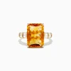 BH Multi Sunset 14K Yellow Gold Citrine and Diamond Ring, 7.02 TCW | Rings