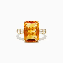 BH Multi Sunset 14K Yellow Gold Citrine and Diamond Ring, 7.02 TCW | Rings